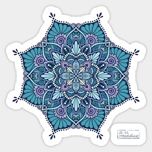 Blue Winter Garden Mandala Sticker